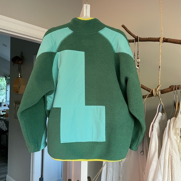 BDG Green Sherpa Fleece Zip up L - Picture 5 of 8